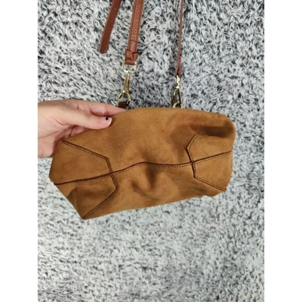 Urban Outfitters Womens Earthy Hobo Minimalist Crossbody Bag Brown Vegan Suede